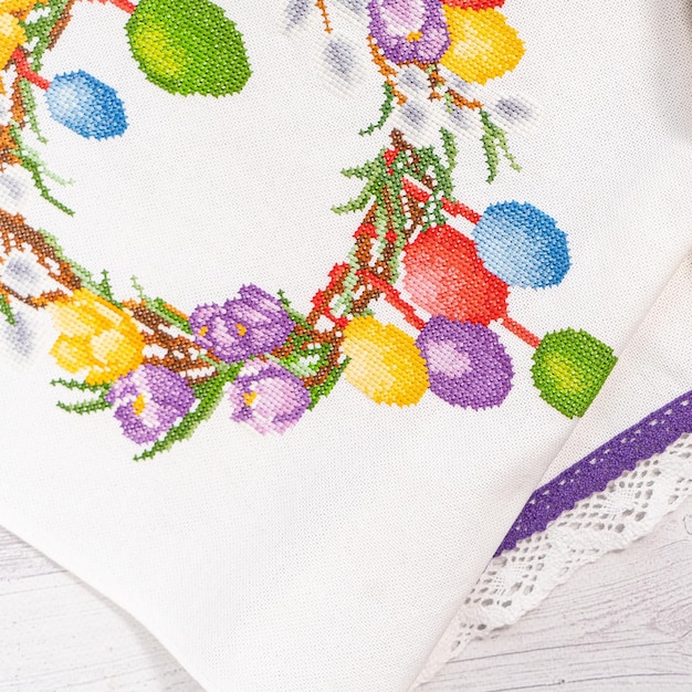 detal haftu w zbliżeniu